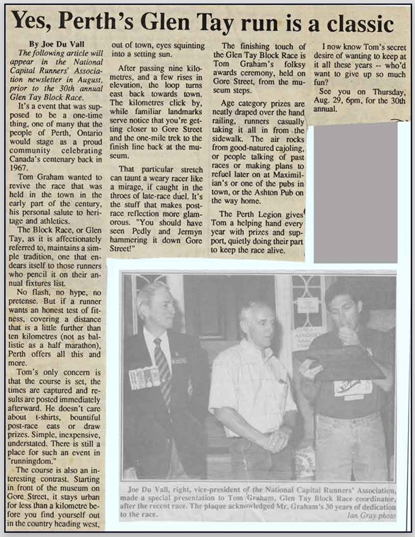 Joe Duvall Perth Courier article