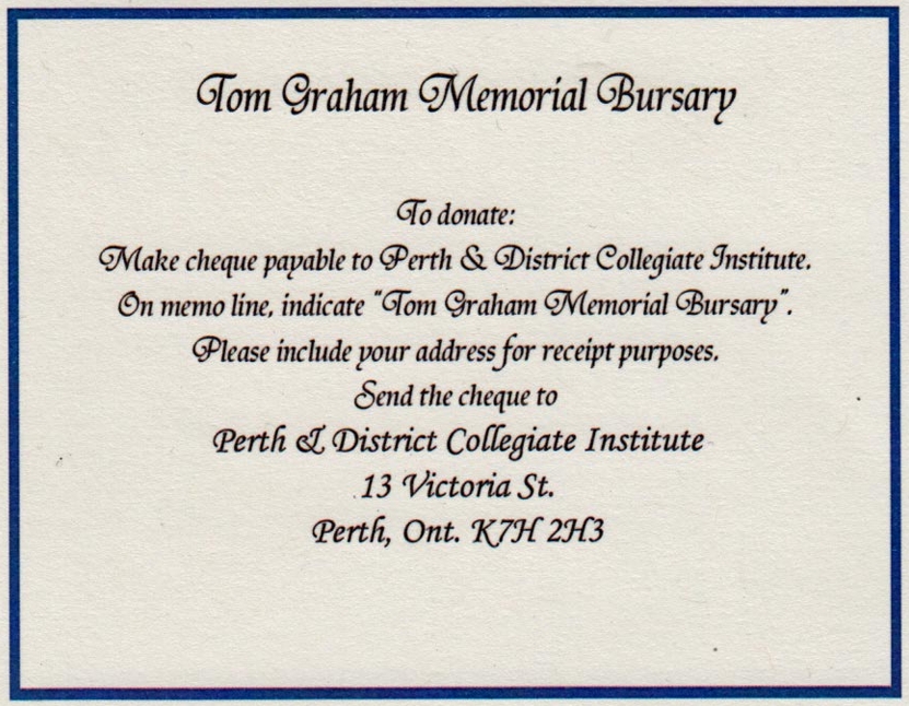 Tom Graham Memorial Bursary